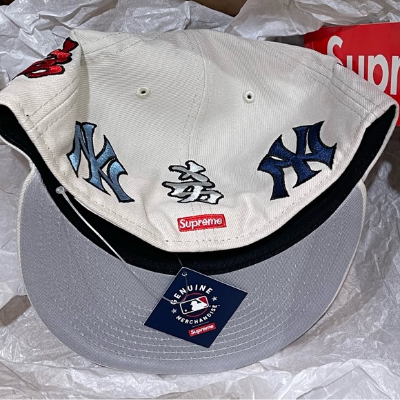 NWT Supreme New York Yankees Kanji New Era Fitted Cap Tan color - Picture 5 of 9